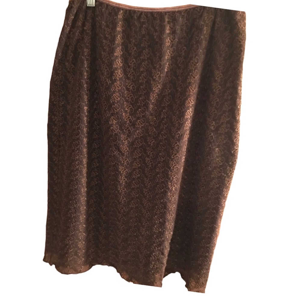 BEAUTIFUL Karen Kane brown eyelet/sassafras SKIRT Size L
